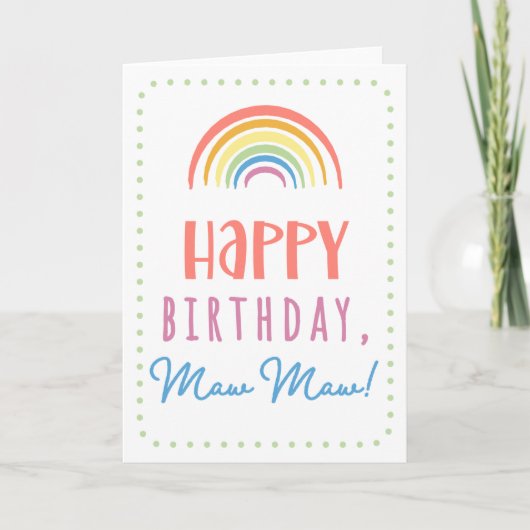 Birthday Kaart voor Maw Maw (Voorkant)