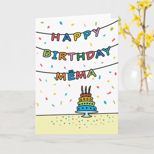 Birthday Kaart voor Mëma (Gele Bloem)
