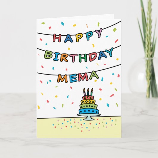 Birthday Kaart voor Mema (Voorkant)