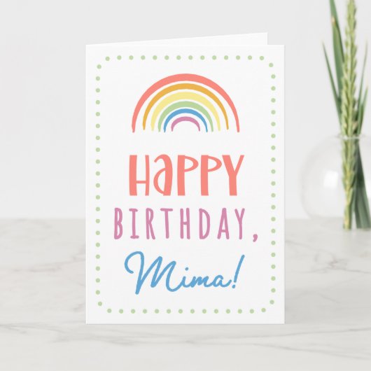 Birthday Kaart voor Mima (Voorkant)