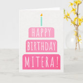 Birthday Kaart voor Mitera (Gele Bloem)