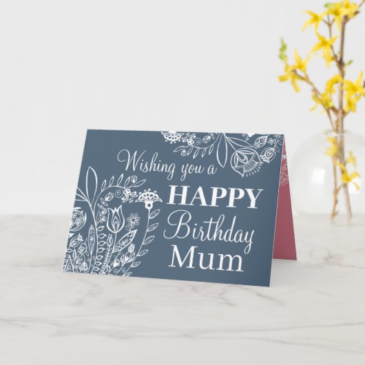Birthday Kaart voor moeder (Gele Bloem)
