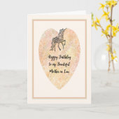 Birthday Kaart voor moeder in wet met Unicorn (Gele Bloem)