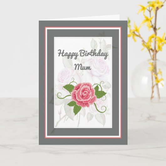 Birthday Kaart voor moeder met Roos (Gele Bloem)