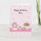 Birthday Kaart voor moeder met thee & crumpets (Voorkant)