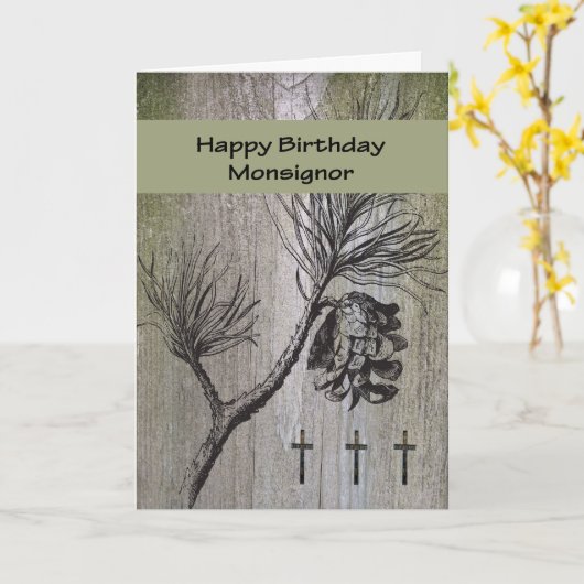 Birthday Kaart voor monseigneur, religie (Gele Bloem)