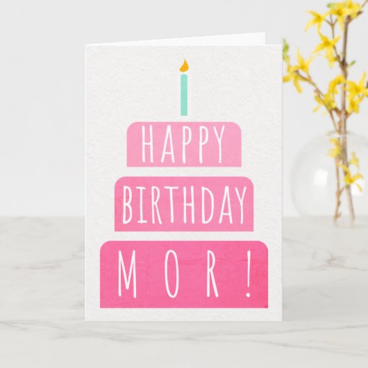 Birthday Kaart voor Mor (Gele Bloem)
