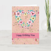 Birthday Kaart voor mum Floral Heart (Voorkant)