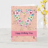 Birthday Kaart voor mum Floral Heart (Gele Bloem)