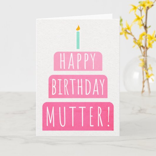 Birthday Kaart voor Mutter (Gele Bloem)
