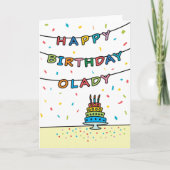 Birthday Kaart voor Olady (Voorkant)