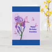 Birthday Kaart voor oma met Iris (Gele Bloem)