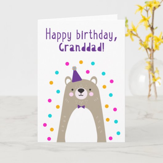 Birthday Kaart voor opa (Gele Bloem)