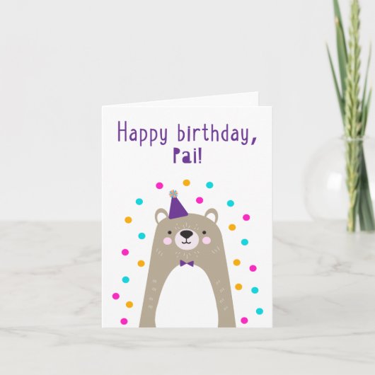 Birthday Kaart voor Pai (Voorkant)