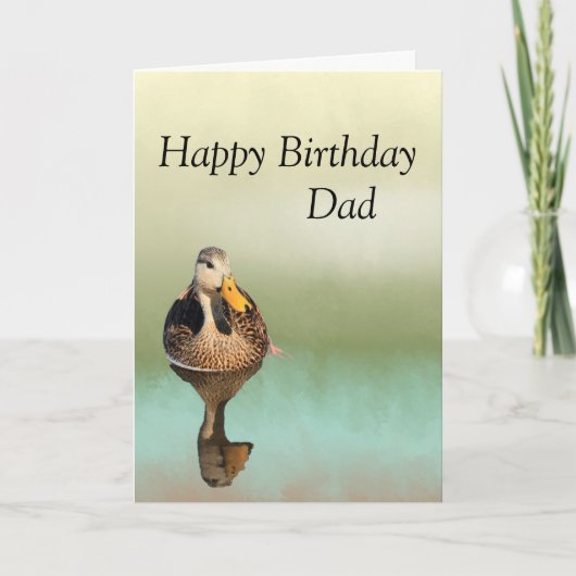 Birthday Kaart voor papa met Mottled Duck (Voorkant)