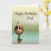 Birthday Kaart voor papa met Mottled Duck (Gele Bloem)