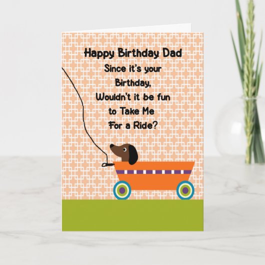 Birthday Kaart voor papa uit Dachund (Voorkant)