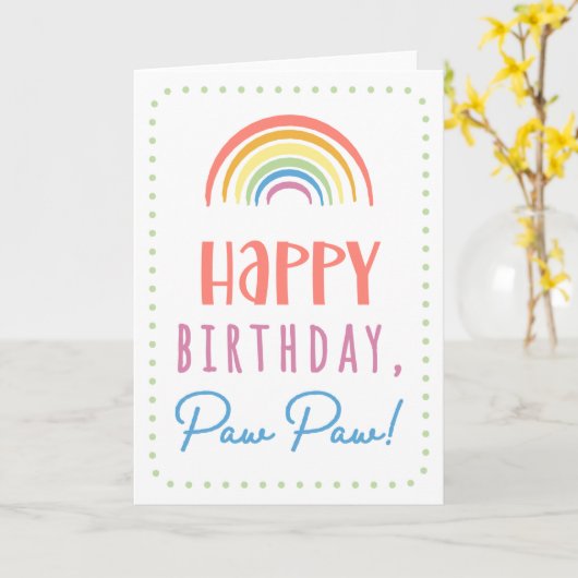 Birthday Kaart voor Paw Paw (Gele Bloem)