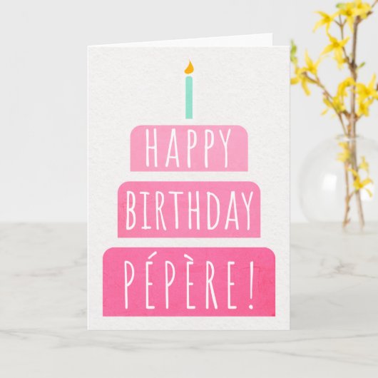Birthday Kaart voor Pépère (Gele Bloem)
