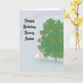 Birthday Kaart voor Pet Bunny (Gele Bloem)