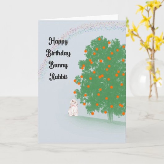 Birthday Kaart voor Pet Bunny (Gele Bloem)