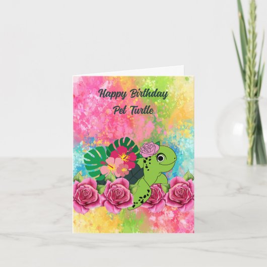 Birthday Kaart voor Pet Turtle (Voorkant)
