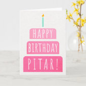Birthday Kaart voor Pitar (Gele Bloem)