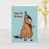 Birthday-kaart voor Pony Kaart (Gele Bloem)