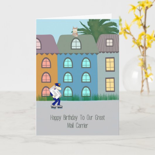 Birthday Kaart voor postbode (Gele Bloem)