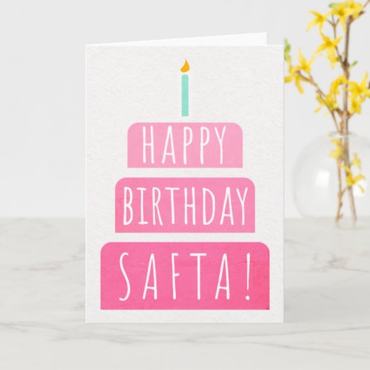 Birthday Kaart voor Safta (Gele Bloem)