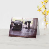 Birthday-kaart voor schrijfmachine en telefoon kaart (Gele Bloem)