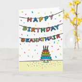 Birthday Kaart voor Seanathair (Gele Bloem)