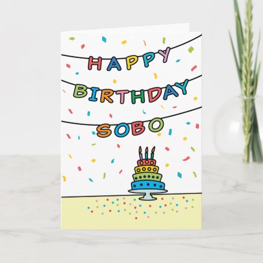 Birthday Kaart voor Sobo (Voorkant)