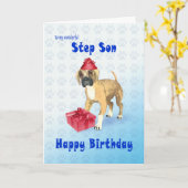 Birthday-kaart voor stapzoon met puppy kaart (Gele Bloem)