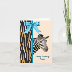 Birthday Kaart voor tante met Zebra