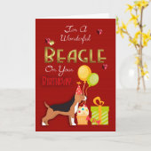 Birthday-kaart voor uw beagle hond, beagles Birthd Kaart (Gele Bloem)
