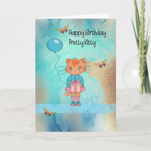 Birthday Kaart voor uw Kat (Voorkant)