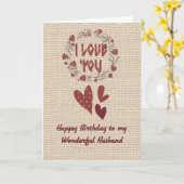 Birthday Kaart voor uw man, noords design (Gele Bloem)