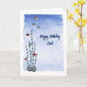 Birthday Kaart voor vader met gekruiste vis (Gele Bloem)