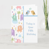 Birthday Kaart voor vijfjarig kind (Voorkant)