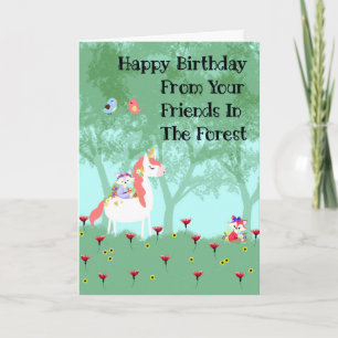 Birthday Kaart voor Vrouw Child Forest Friends