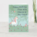 Birthday Kaart voor Vrouw Child Forest Friends<br><div class="desc">Verjaarkaart voor een jong vrouw kind van haar vrienden in het bos. Het ontwerp is een witte pony met een roze mane, bloemen, bomen, vossen en vogels. Zoete kaart voor het jonge kind met een verjaardag. Bedankt naar de hungryjpeg voor enkele elementen in het ontwerp. Er is een bewerkte versie...</div>