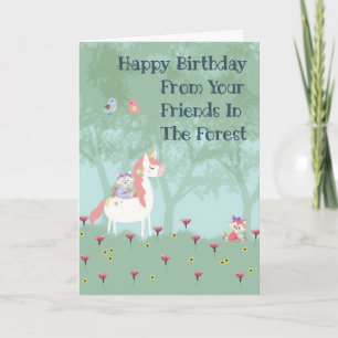 Birthday Kaart voor Vrouw Child Forest Friends