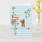 Birthday Kaart voor Yorkshire Terrier Dog (Gele Bloem)