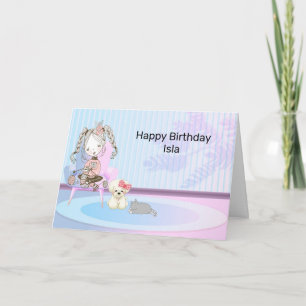 Birthday Kaart voor Young Lady in Pink Room