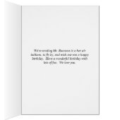 Birthday Kaart voor Young Son, Raccoon en ballon (Binnen (Rechts))