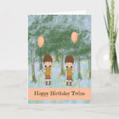 Birthday Kaart voor Young Twin Boys (Voorkant)