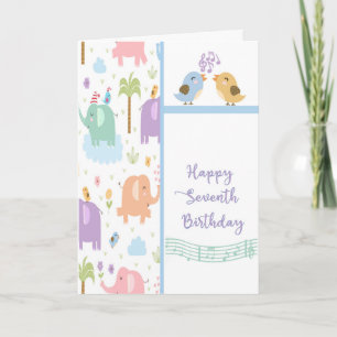 Birthday Kaart voor zeven jaar oud
