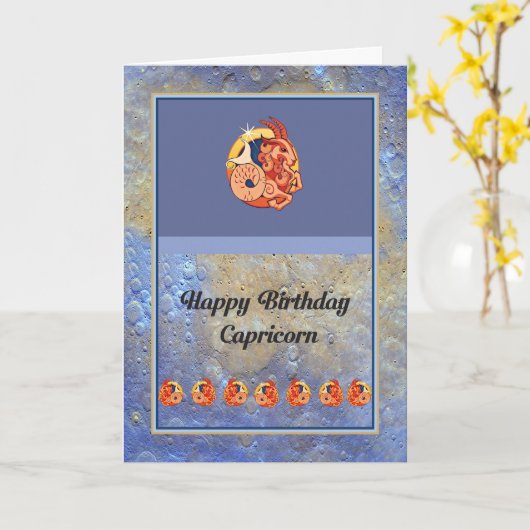 Birthday Kaart voor Zodiac Capricorn (Gele Bloem)