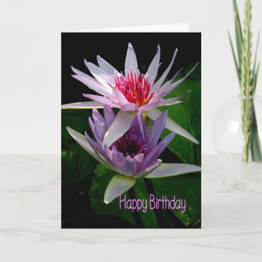 Birthday Kaart voor zuster, waterlilies (Voorkant)